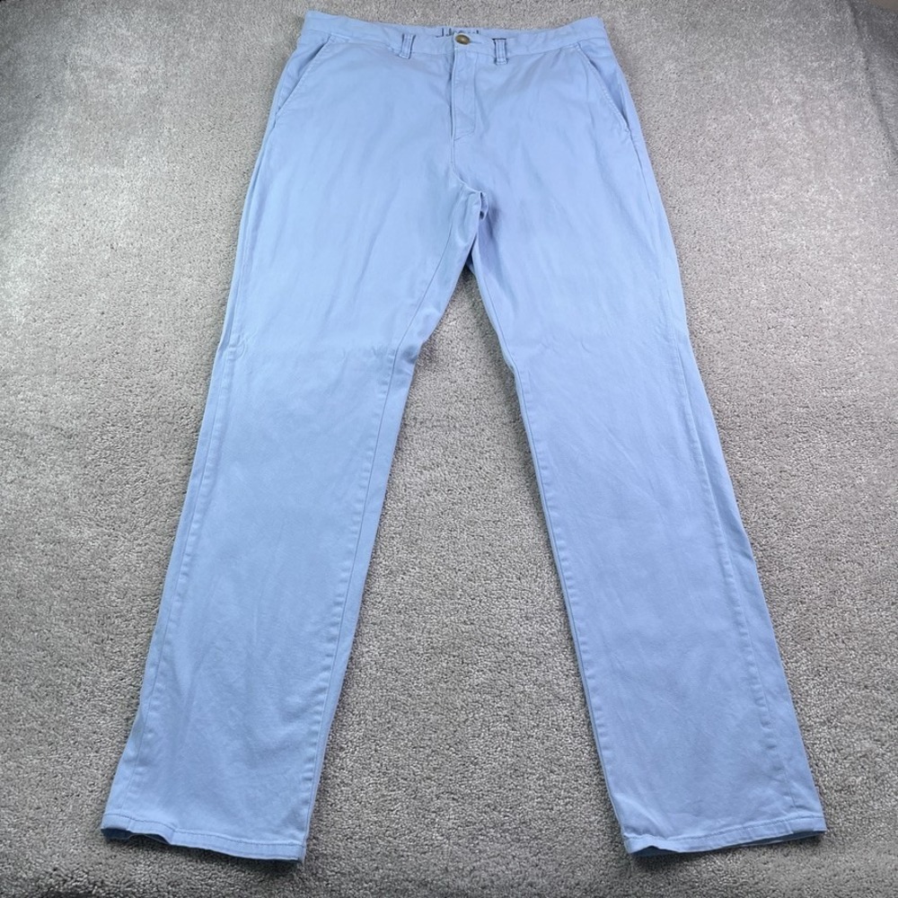 Johnnie-O Pants Mens 36x34 Blue Twill Chino West Coast Prep Preppy Coastal